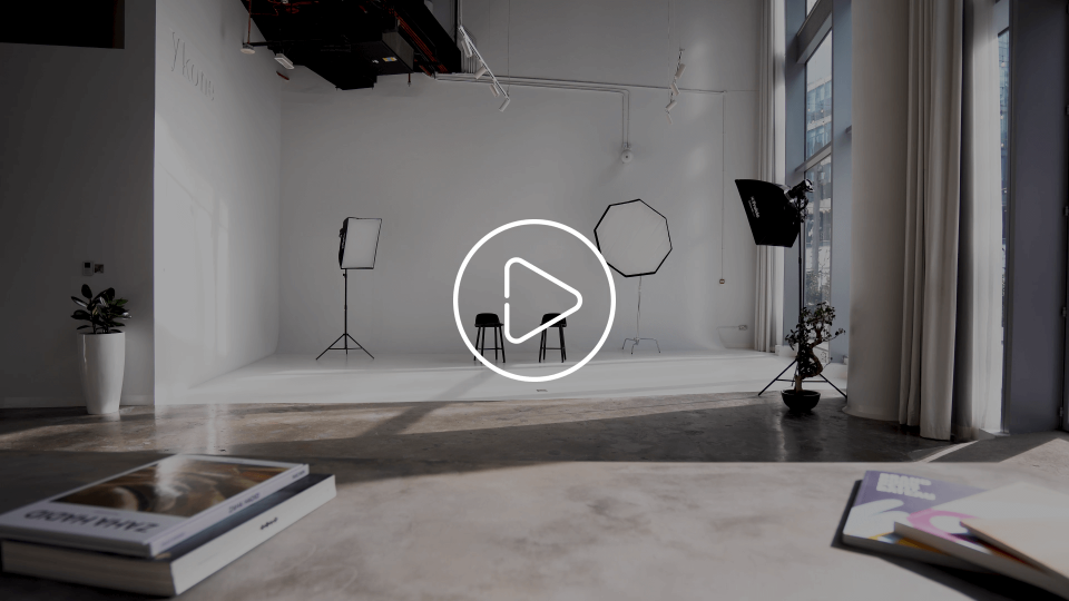 Interior of a studio.