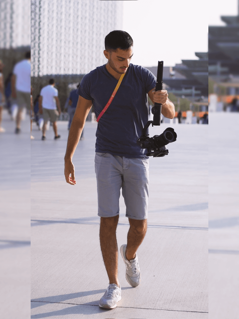 Me walking after a shoot